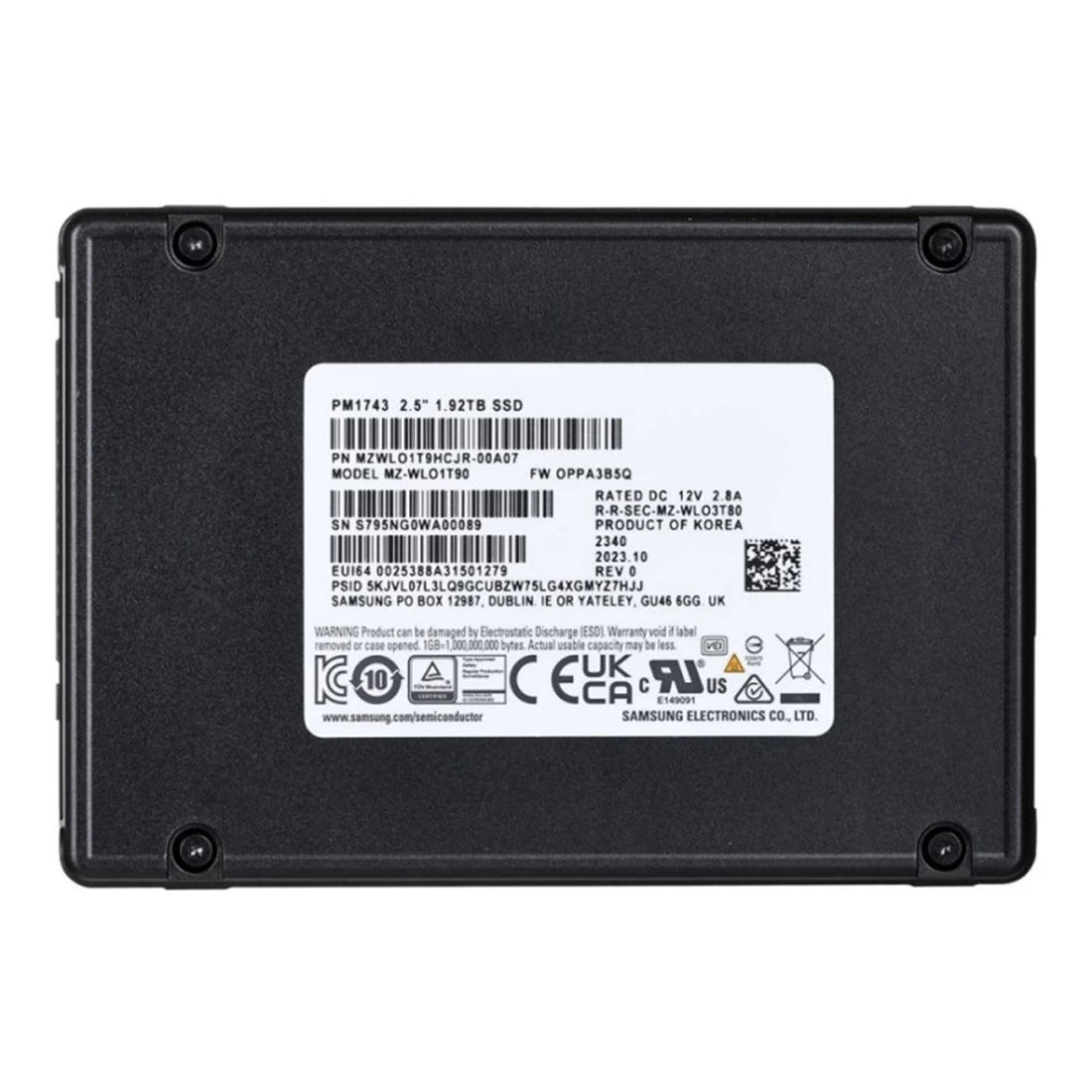 Samsung PM1743 MZ-WLO1T90 SSD 1,92 TB Pci Express 5.0 X4 (NVMe) | GEBRAUCHT