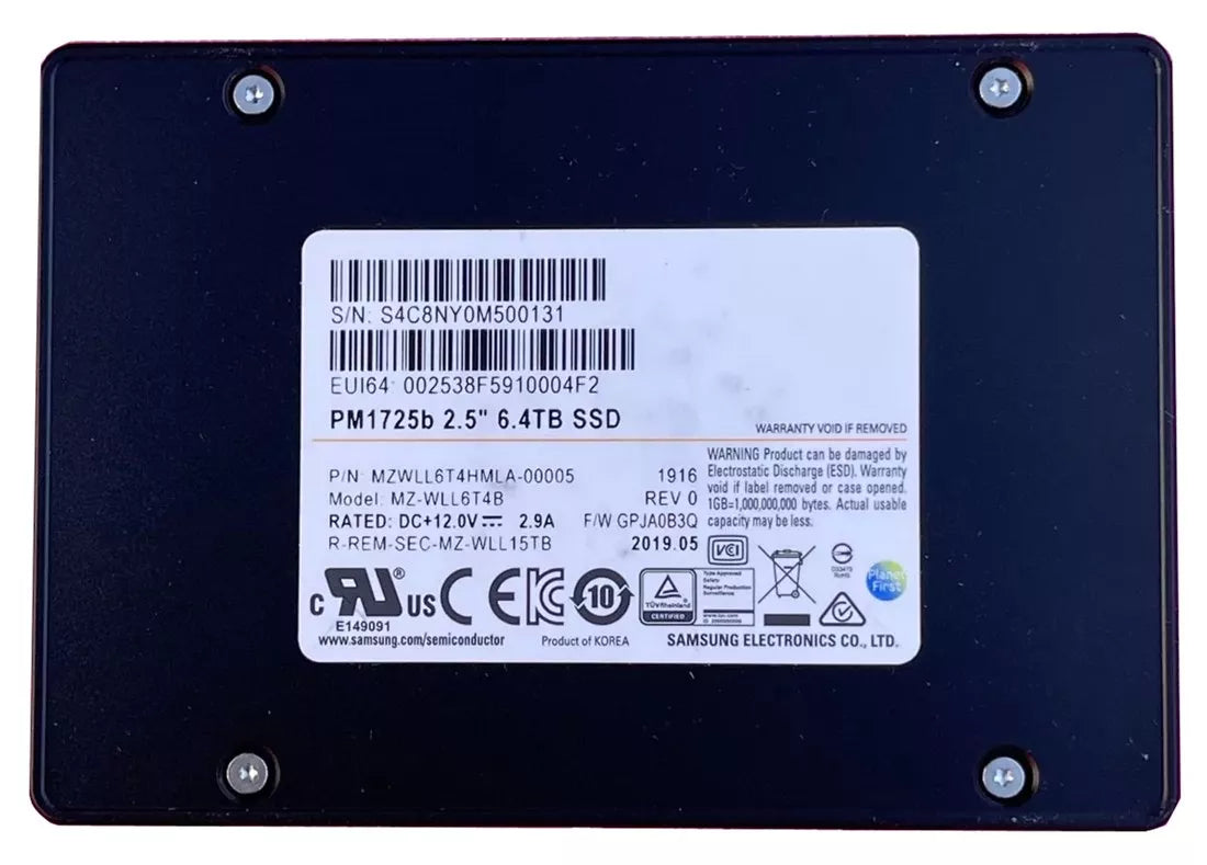 Samsung MZ-WLL6T4B 6.4TB PM1725b Pci-E 3 x4/8 2.5Inch NVMe SSD | USED