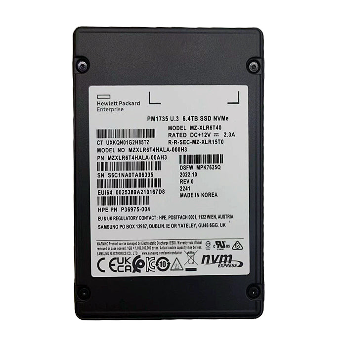 Refurbished | Samsung MZ-XLR6T40 6.4 TB PCIe 4.0 x8 NVMe 2.5Inch U.3 Mixed Use PM1735 Series SSD