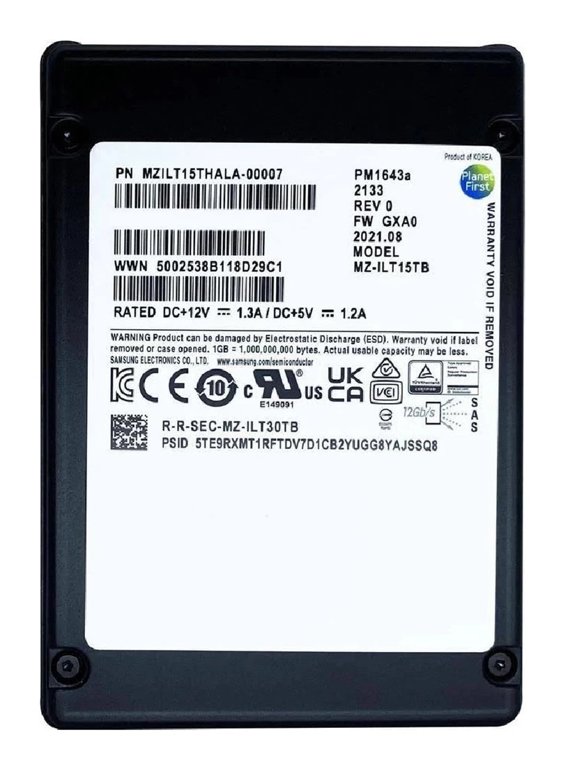 Samsung PM1643a MZ-ILT15TB SSD 15.36 TB SAS 12Gb/s | USED