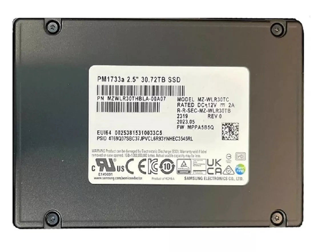 Brand New | Samsung PM1733A MZ-WLR30TC SSD 30.72 TB PCIe 4.0 x4 (NVMe) Brand New