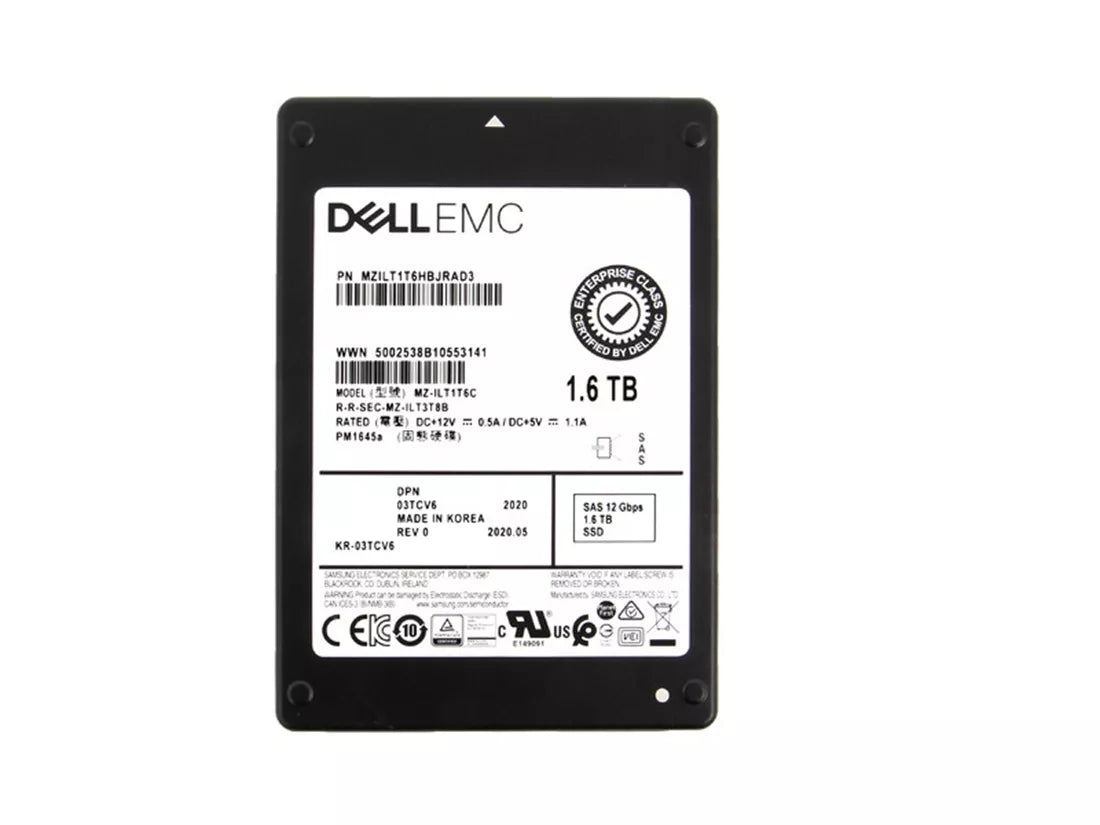 三星 PM1645a MZILT1T6HBJRAD3 SSD 1.6 TB SAS 12Gb/s 戴爾 OEM |使用過的 主圖