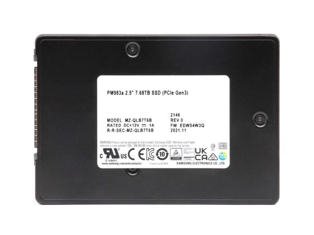 Refurbished | Samsung MZ-QLB7T60 7.68 TB PM983 SSD 2.5" PCI-Express 3.0 X4 (NVMe) Refurbished