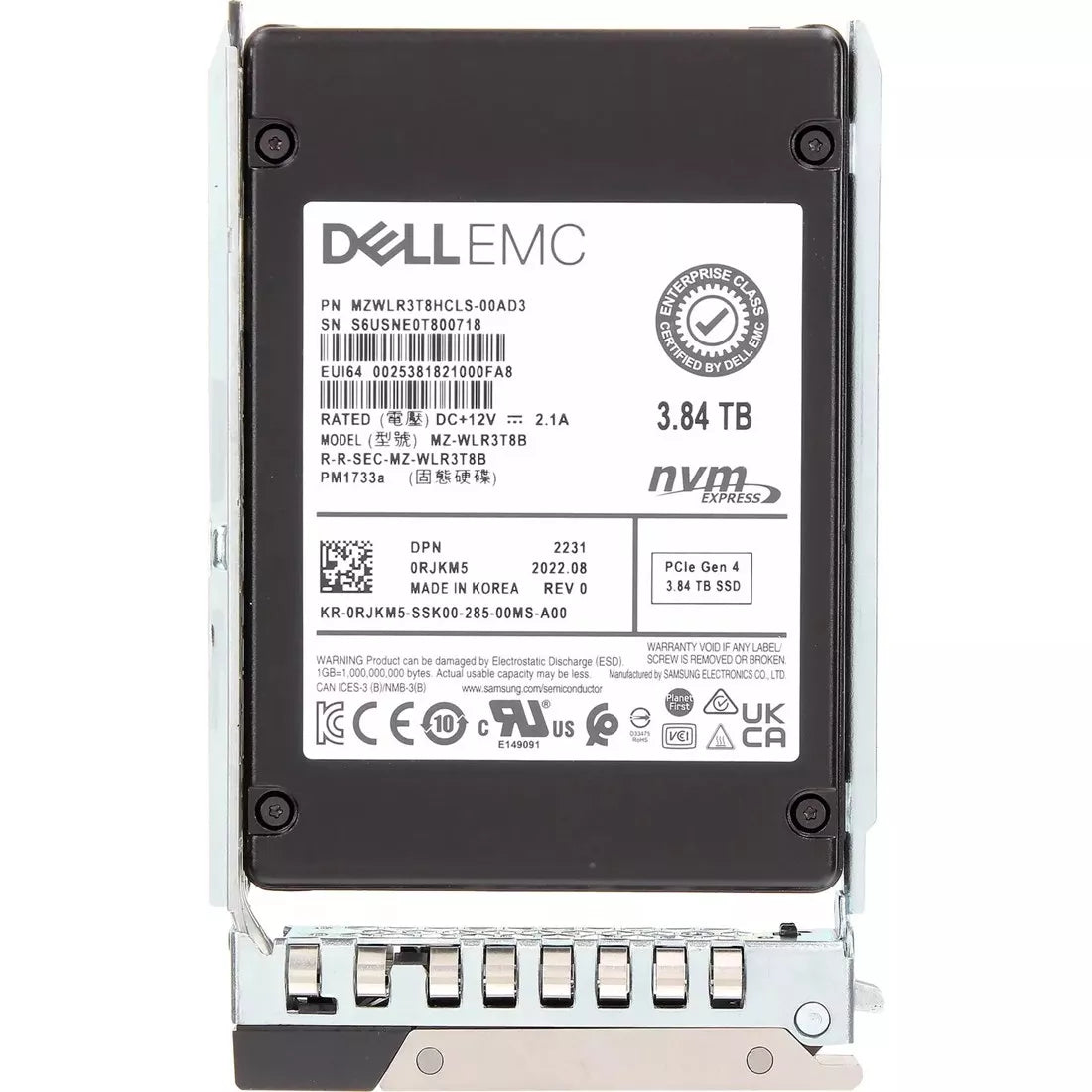 Dell RJKM5 3,84 TB PCIe Gen4 NVMe Leseintensive U.3 SSD | GEBRAUCHT Hauptbild