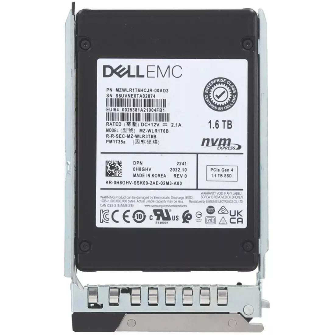 戴尔 H8GHV 1.6TB 第 4 代 NVMe U.2 固态硬盘 |用过的 主图