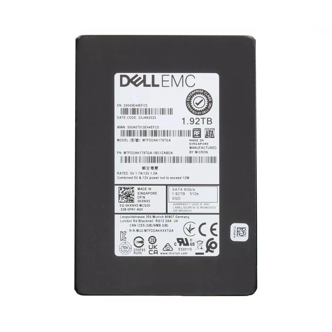 Refurbished | Micron 5400 PRO MTFDDAK1T9TGA-1BC1ZABDA SSD 7.68 TB SATA 6Gb/s DELL OEM Refurbished