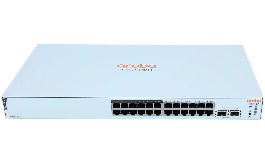 HPE JL813A\#ABA Aruba Instant on 1830 24G 12p Cl4 PoE 2SFP 195W Switch | USED