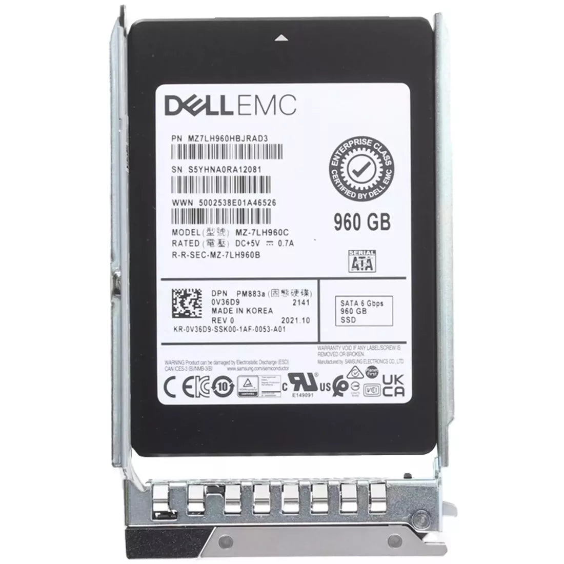 Dell V36D9 960GB SATA 6Gbps Read Intensive 1DWPD 2.5in Hot-Plug SSD Ref | USED