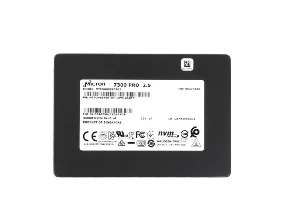 Micron 7300 Pro MTFDHBE960TDF-1AW1ZABYY SSD 960 Go Pci Express 3.0 X4 (NVMe) | UTILISÉ