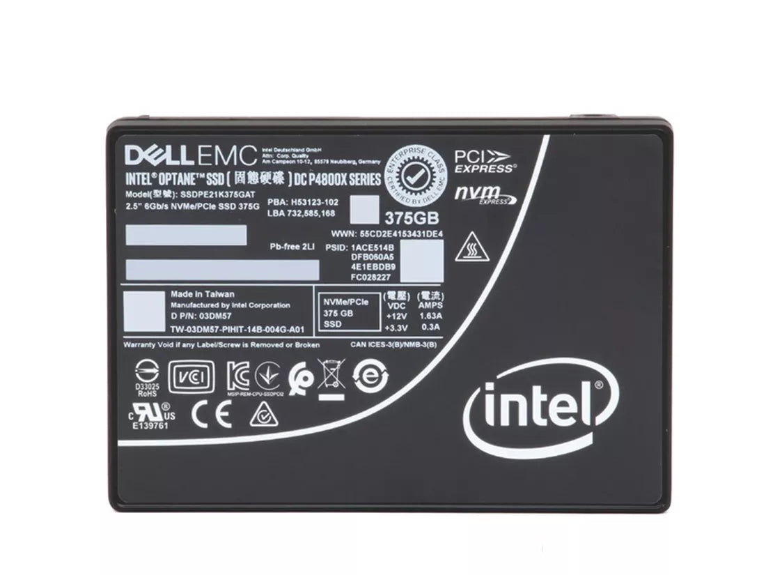 Intel Optane DC P4800X SSDPE21K375GAT SSD 375 GB PCIe 3.0 X4 (NVMe) DELL OEM |使用済み