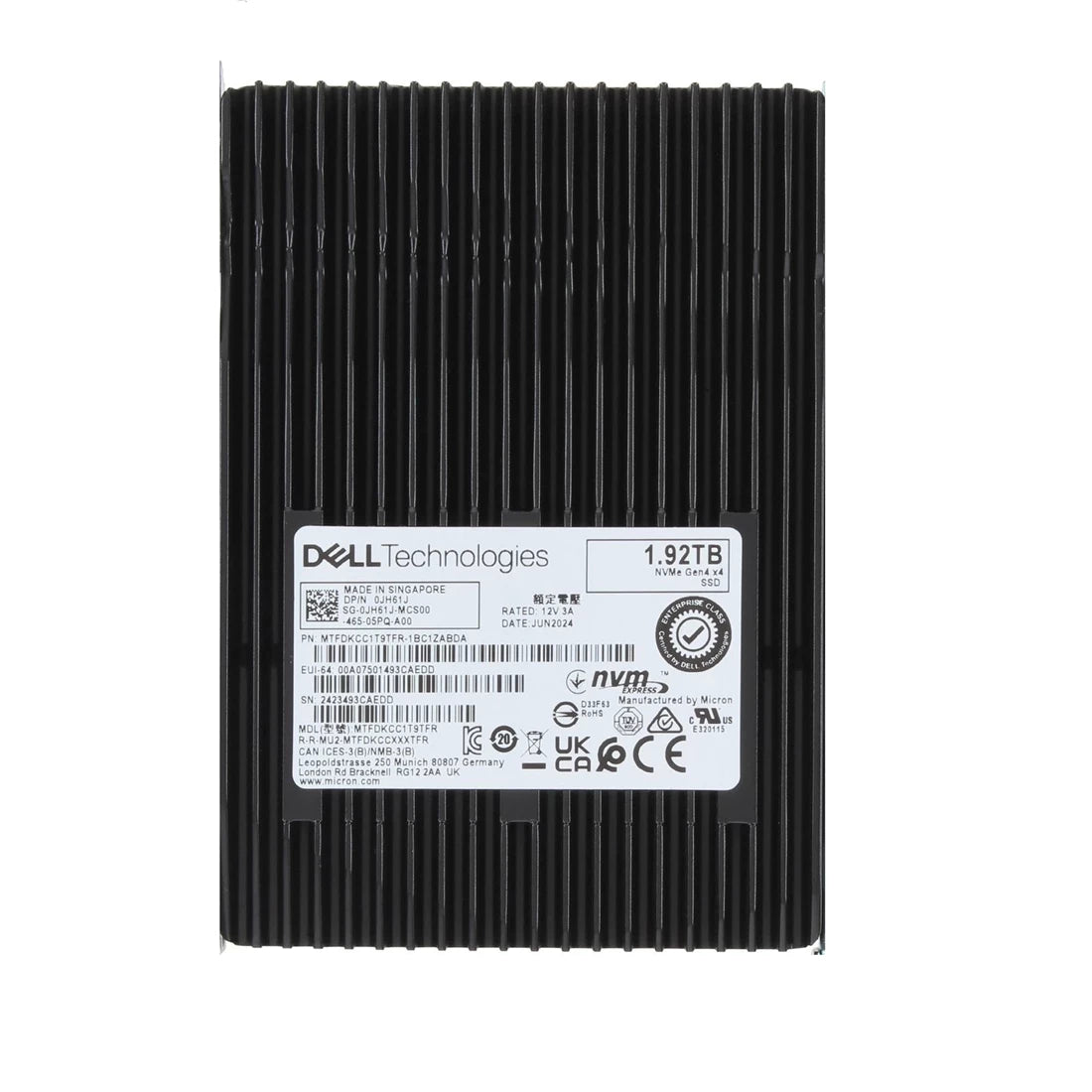 Micron 7400 Pro MTFDKCC1T9TFR-1BC1ZABDA SSD 1.92 TB Pci Express 4.0 x4 (NVMe) DELL OEM | USED Main image