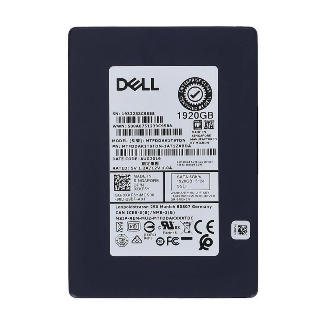 Micron 5200 Max MMTFDDAK1T9TDN-1AT1ZABDA SSD 1.92 TB SATA 6Gb/s DEll OEM | USED Main image