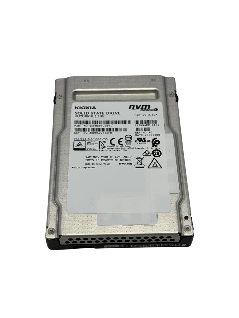 Kioxia CM6-R KCM6XRUL1T92 SSD 1.92 TB Pci Express 4.0 X4 (NVMe) Brand New | USED
