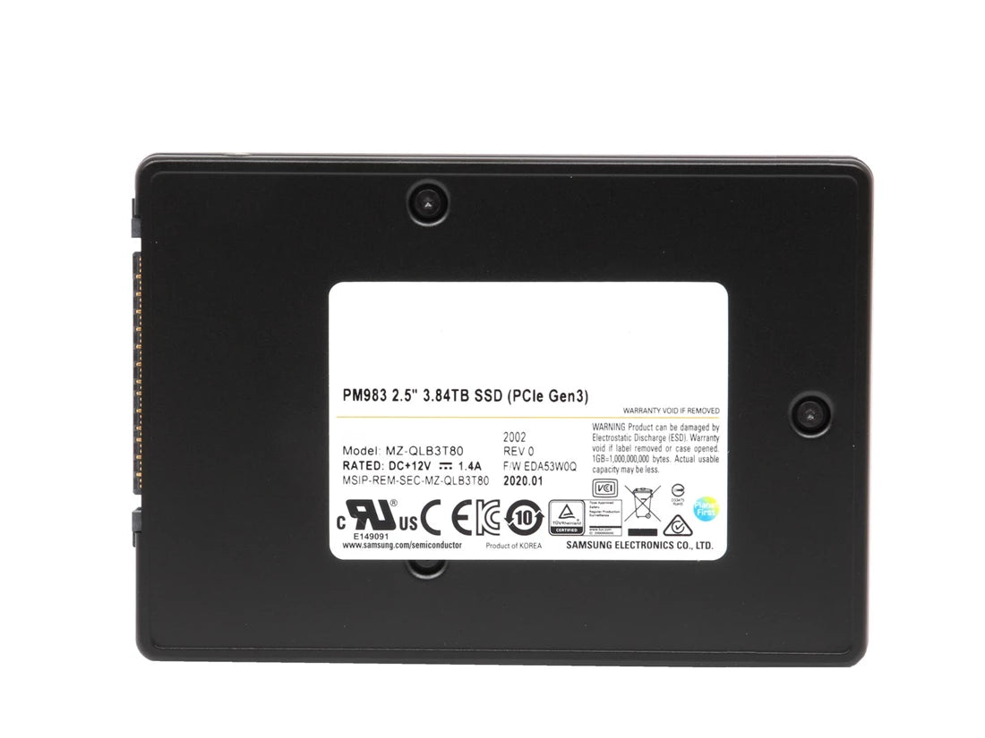 Refurbished | Samsung PM983 MZ-QLB3T80 SSD 3.84 TB PCIe 3.0 x4 (NVMe) Refurbished 메인 이미지