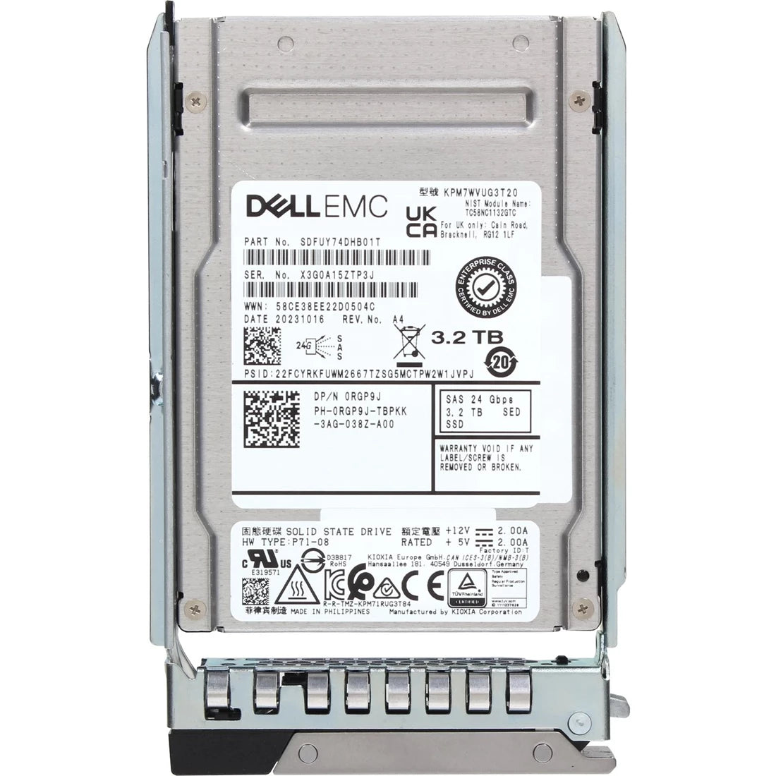 Dell RGP9J 3.2Tb SED SAS-24Gbps Mixed Use 3DWPD 2.5Inch SSD New | USED Main image