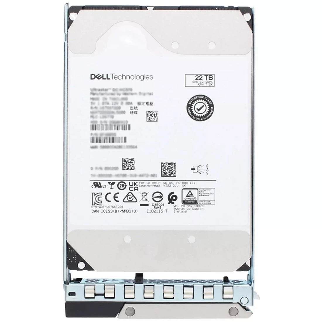 Disque dur Dell 400-BPBI 22 To 7,2K SAS-12 Gbit/s 512e 512 Mo 3,5 pouces enfichable à chaud | UTILISÉ