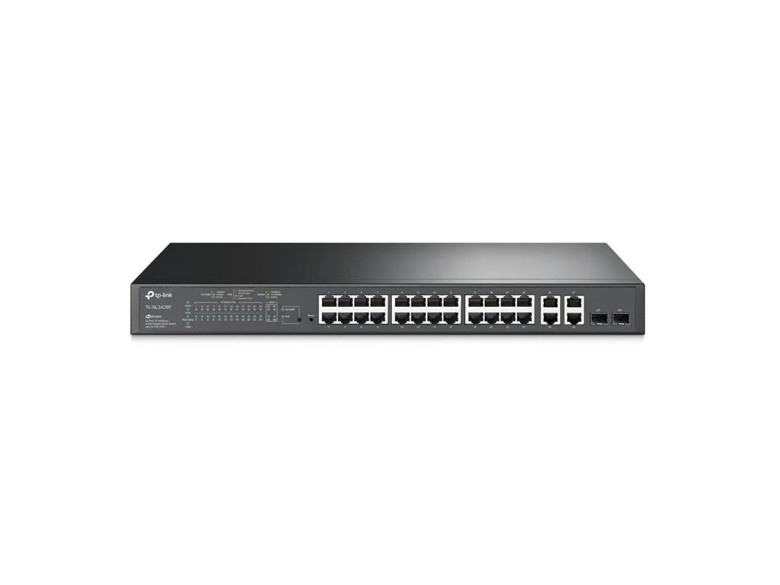 TP-LINK TL-SL2428P 24端口10/100Mbps + 4端口千兆智能交换机 <tc>交换机</tc> 带 24 个 PoE+ 端口 | 二手
