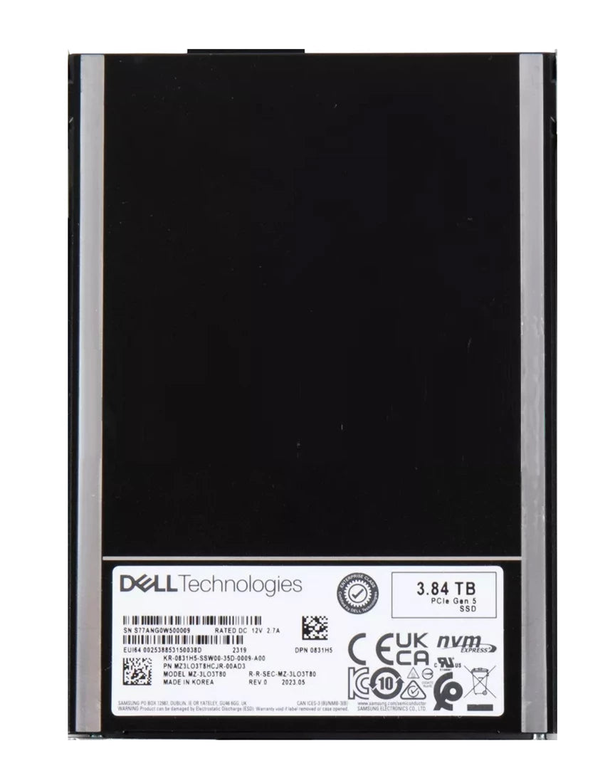 三星 MZ3LO3T8HCJR-00AD3 PM1743 3.84TB PCIe 5.0 X4 NVMe E3.S 固态硬盘。| 二手