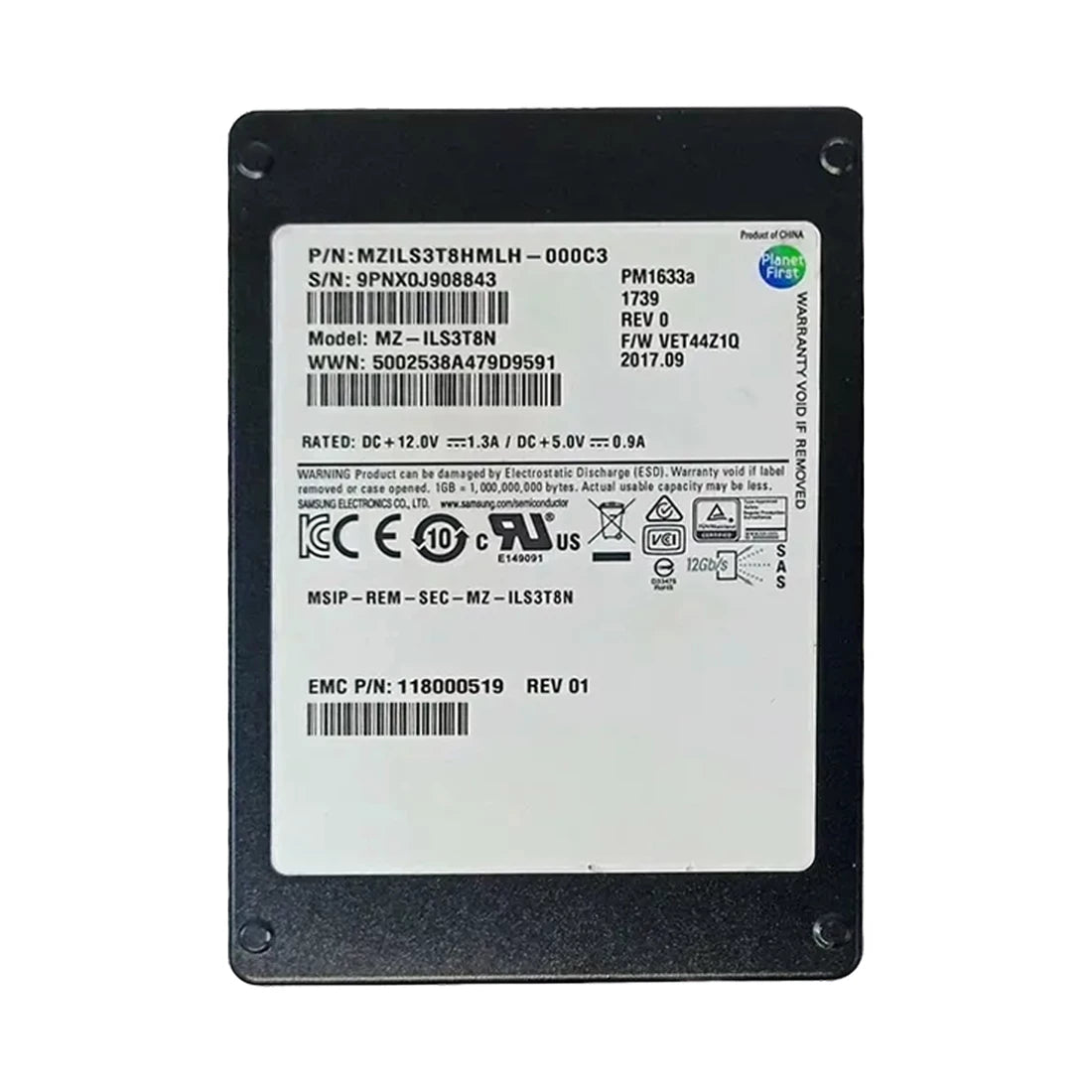 EMC 118000519 3.84TB SAS-12Gbps 2.5inch SSD | USED Main image