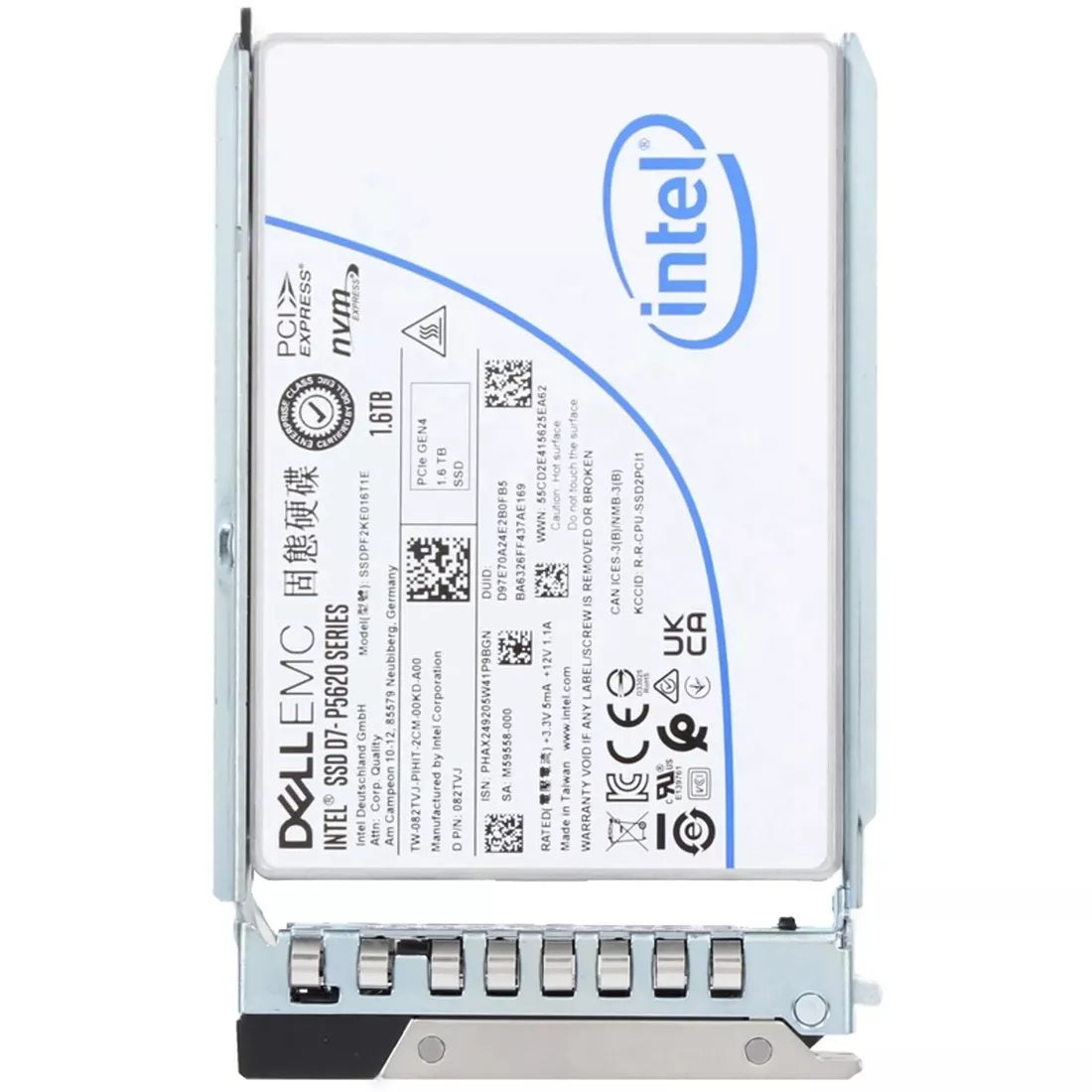 Dell 82TVJ 1.6Tb PCIe Gen4 NVMe U.2 MU SSD |使用済み メイン画像
