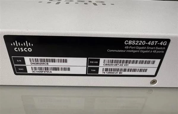 Cisco CBS220-48T-4G 48-Port L2 Managed Eth <tc>công tắc mạng</tc> ref | Đã qua sử dụng