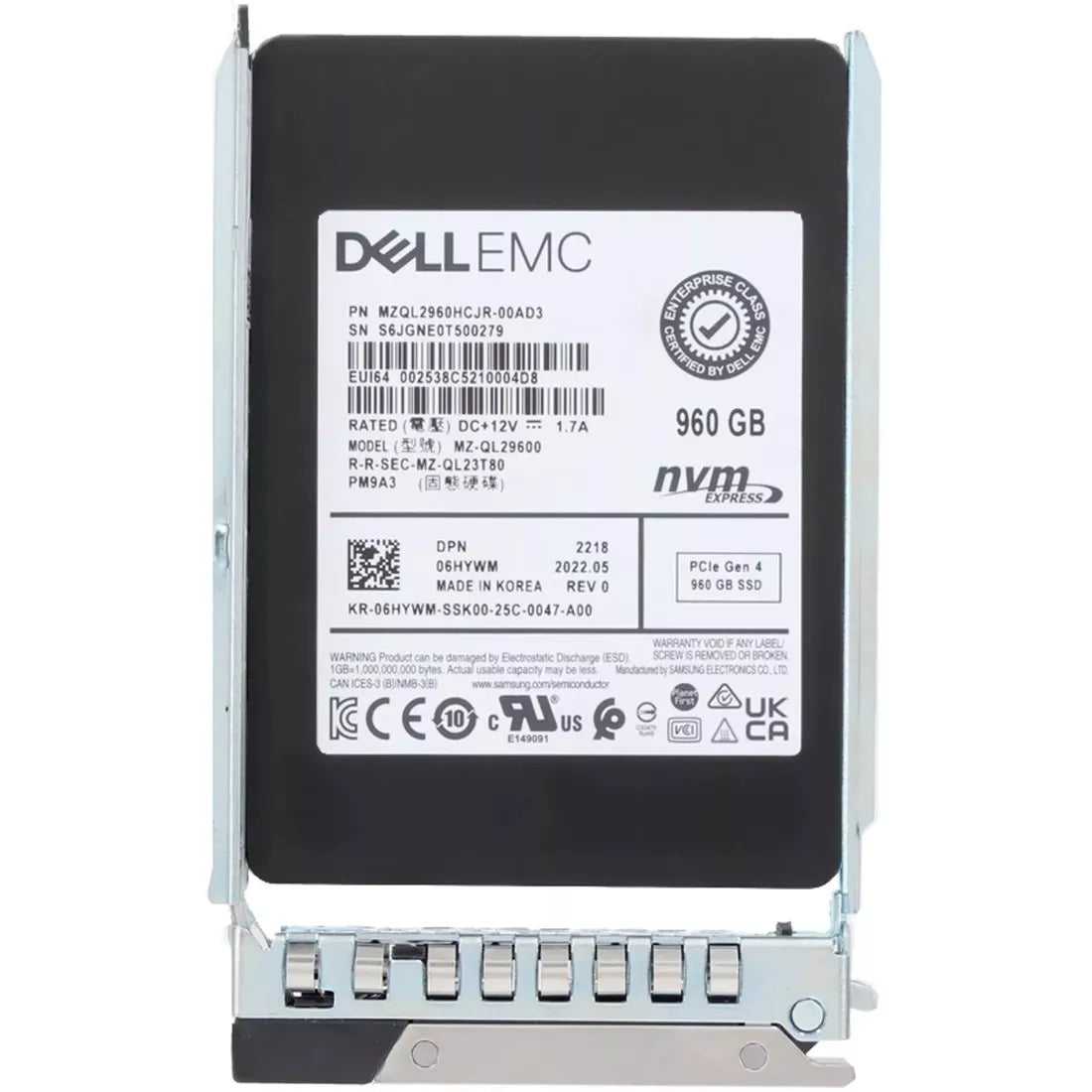 戴爾 6HYWM 960GB PCIe Gen4 NVMe U.2 2.5" RI SSD | 二手 主圖