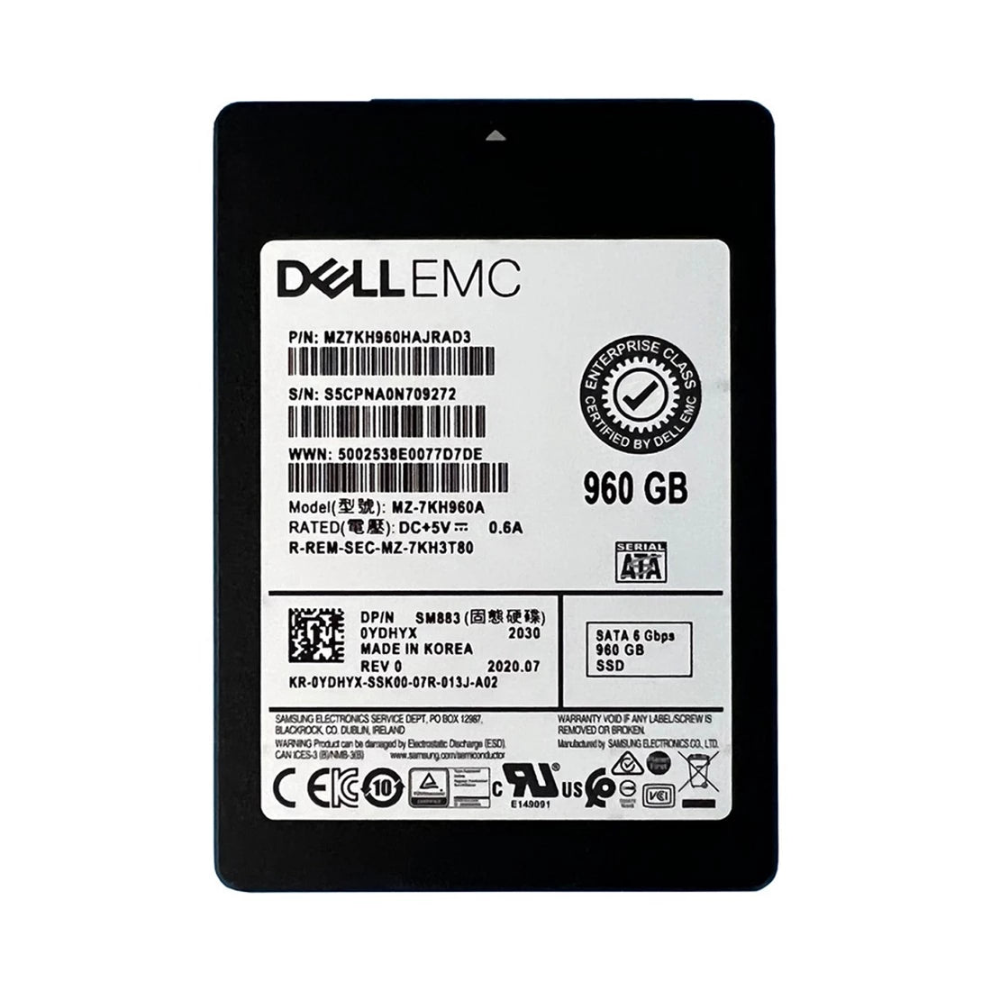 삼성 SM883 MZ7KH960HAJRAD3 SSD 960GB SATA 6Gb/s DELL OEM | 사용된