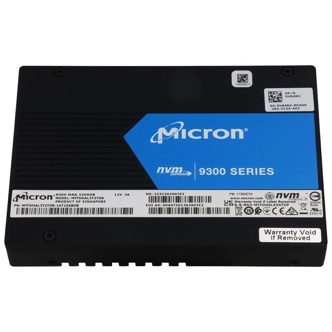 Refurbished | Micron 9300 MAX MTFDHAL3T2TDR-1AT1ZABDB SSD 3.2 TB Pci Express 3.0 X4 (Nvme) DELL OEM Refurbished