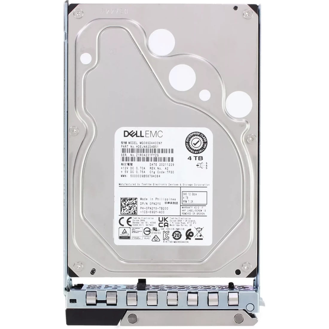 Ổ cứng SSD Dell FN2YX 4TB 7.2K NL SAS 12Gbps 512n 3.5" Ổ cứng cắm nóng | Đã qua sử dụng