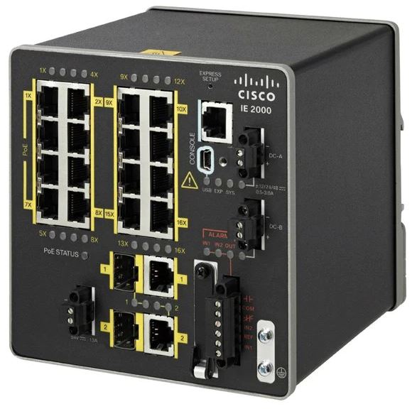 Cisco IE-2000-16TC-G-N IE2000 switch with 16FE Copper 2GE SFP/T & 2FE SFP (Enh. Lan Base) Ref | USED