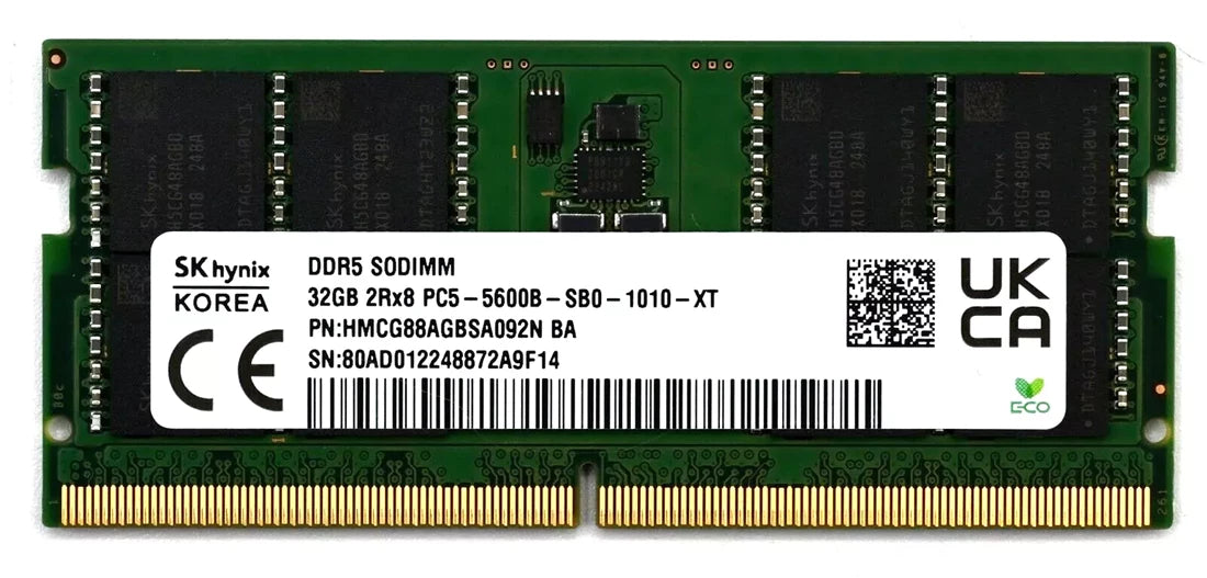 Hynix HMCG88AGBSA092N 32GB DDR5 5600MT/s PC5-44800 Memory Module | USED Main image