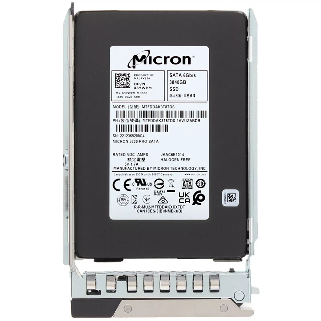 Dell 3YWPM 3.84Tb SATA-6Gbps 2.5Inch Read Intensive 1DWPD Hot Plug SSD | BRAND NEW Main image