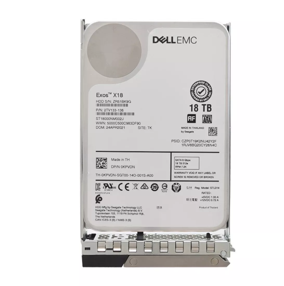 Dell EMC KPVDN 18TB 7.2K RPM SATA-6Gbps 512e 3.5 英寸热插拔硬盘带套件 |用过的 主图