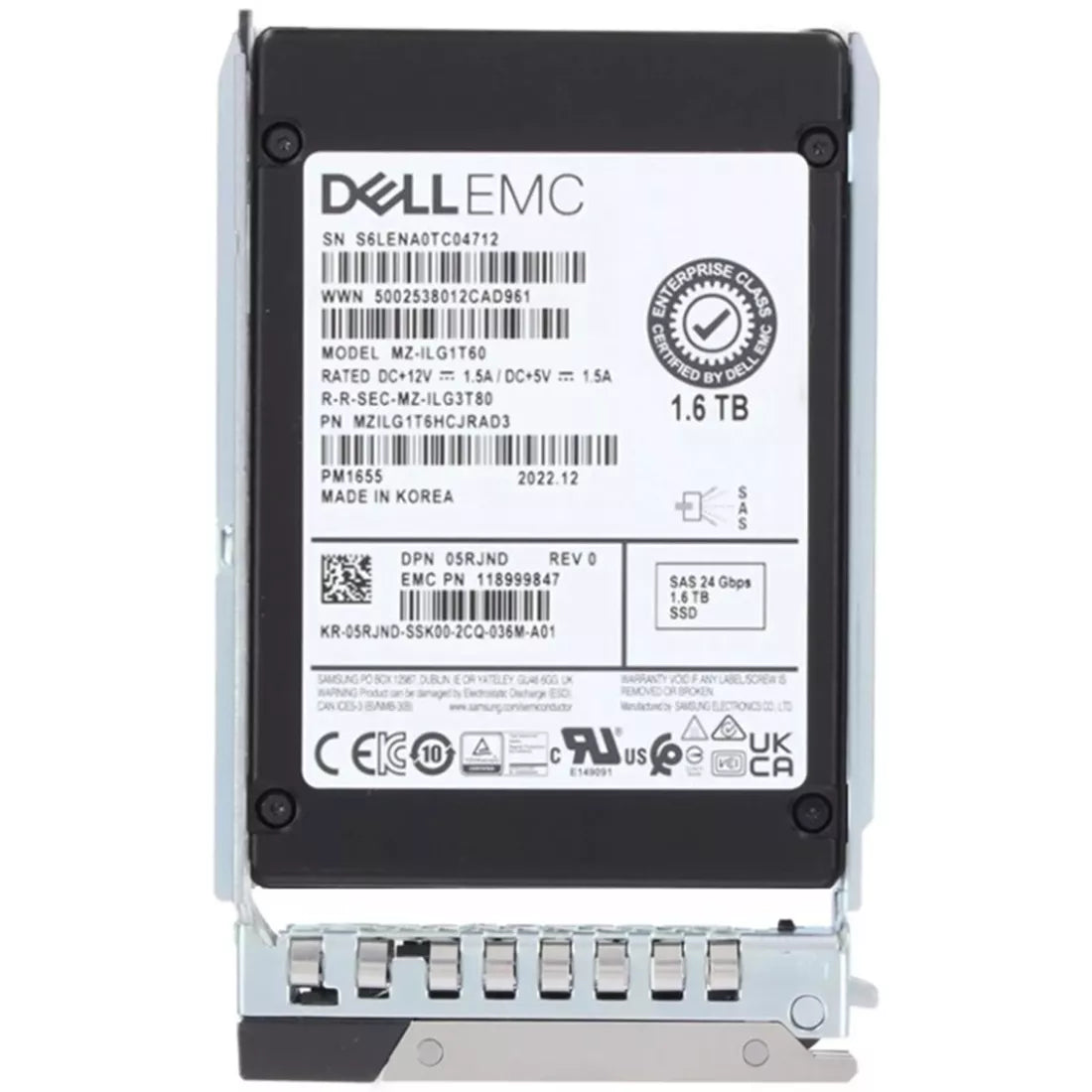 Dell 5RJND 1.6TB SAS-24Gbps Mixed Use 3DWPD 2.5-Inch SSD | USED