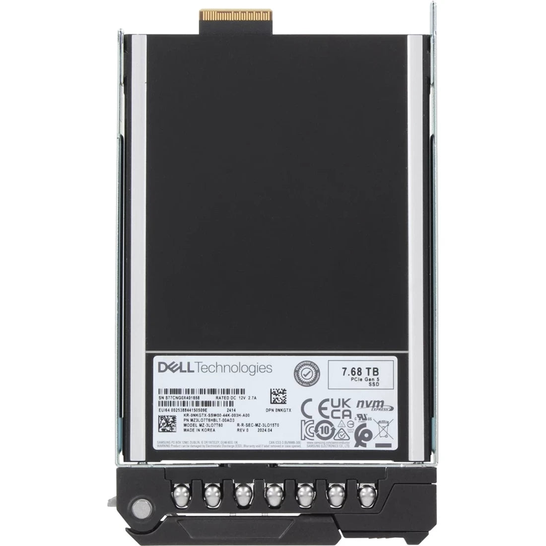 Dell NKGTX 7.68TB PCIe Gen5 NVMe Read Intensive TLC E3.S SSD | USED