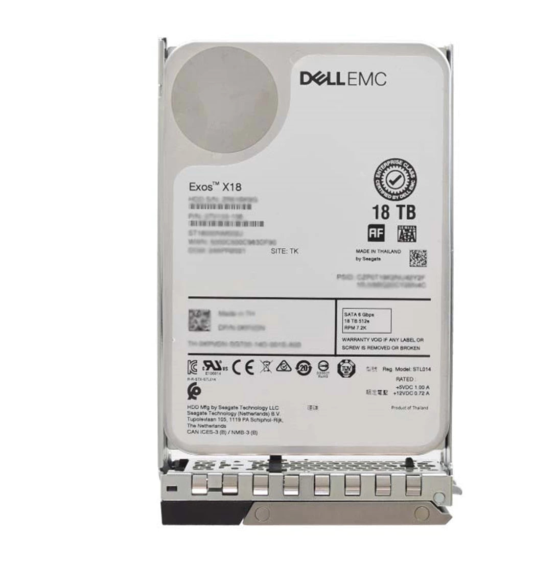 Dell W6DV1 18 TB 7.200 U/min SATA 6 Gbit/s 512e 3,5-Zoll Hot-Plug-Festplatte mit Kit | GEBRAUCHT