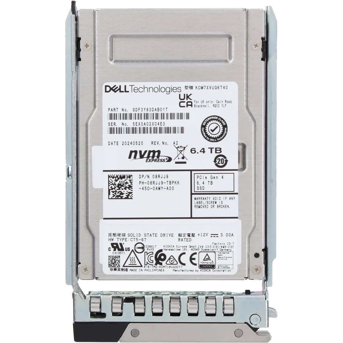 Dell 8RJJ9 6.4TB PCIe Gen4 NVMe U.2 2.5Inch Mixed Use SSD | USED