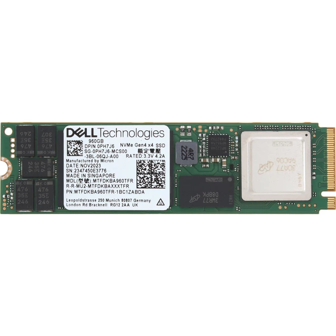 Dell PH7J6 960GB M.2 2280 PCIe Gen4 NVMe SSD | 사용된 메인 이미지