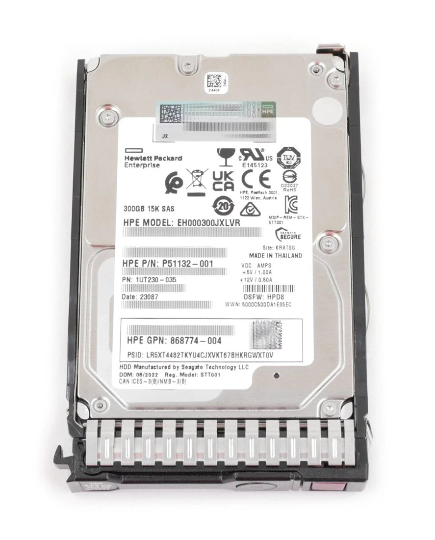 HPE EH000300JXLVR 300GB 15k 2.5인치 SAS-12Gbps 미션 크리티컬 BC HDD | 사용된
