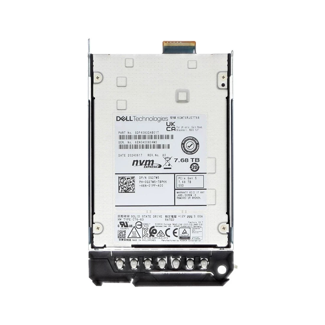 DELL G27W5 7.68TB PCIe Gen5 E3.S NVME Read-Intensive SSD | USED Main image