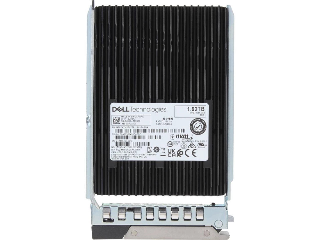 Dell JH61J 1.92TB DC NVMe Gen4 Read Intensive U.2 2.5in Solid State Drive with Carrier | USED Main image