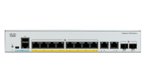 Cisco C1000-8FP-E-2G-L Catalyst 1000 Switch 8 port GE Full POE Ext PS 2x1G SFP | USED