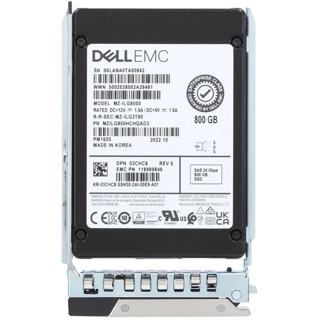 Dell 3CHC8 800GB SAS-24Gbps Mixed-Use 3DWPD 2.5-Inch SSD | USED