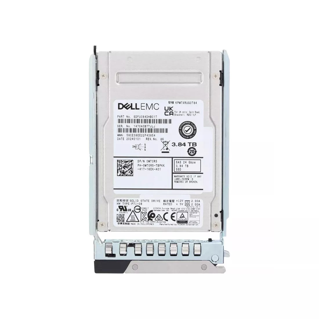 DELL MT0R5 3.84Tb SAS-24Gbps 읽기 집약적 1DWPD 2.5인치 SSD 신제품 | 사용된