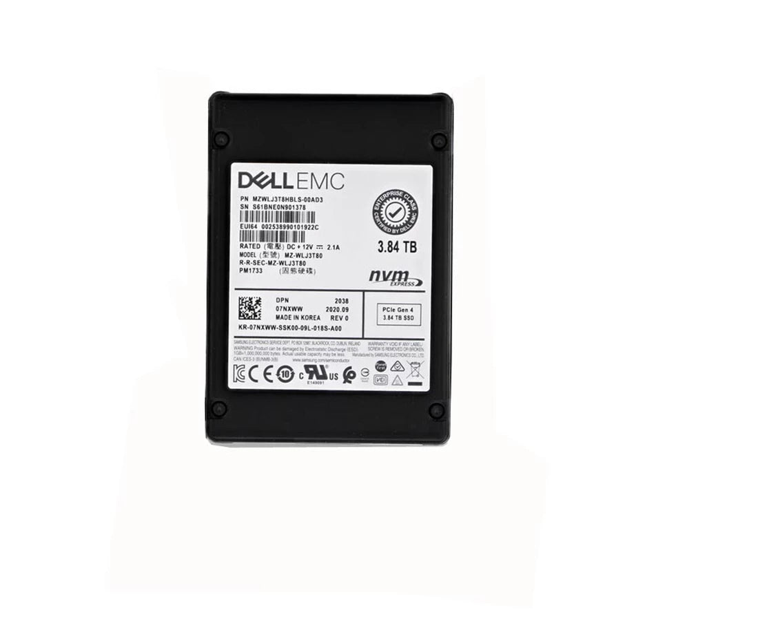 Refurbished | Samsung PM1733 MZWLJ3T8HBLS-00AD3 SSD 3.84 TB PCIe 4.0 x4 (NVMe) DELL OEM Refurbished