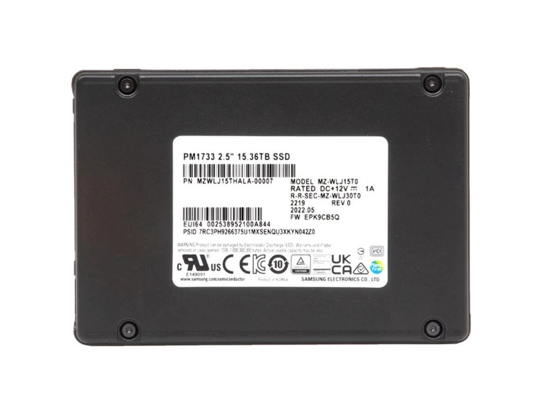 Samsung PM1733 MZWLJ15THALA-0007 15.36 TB SSD PCIe 4.0 x4 (NVMe) |使用済み メイン画像