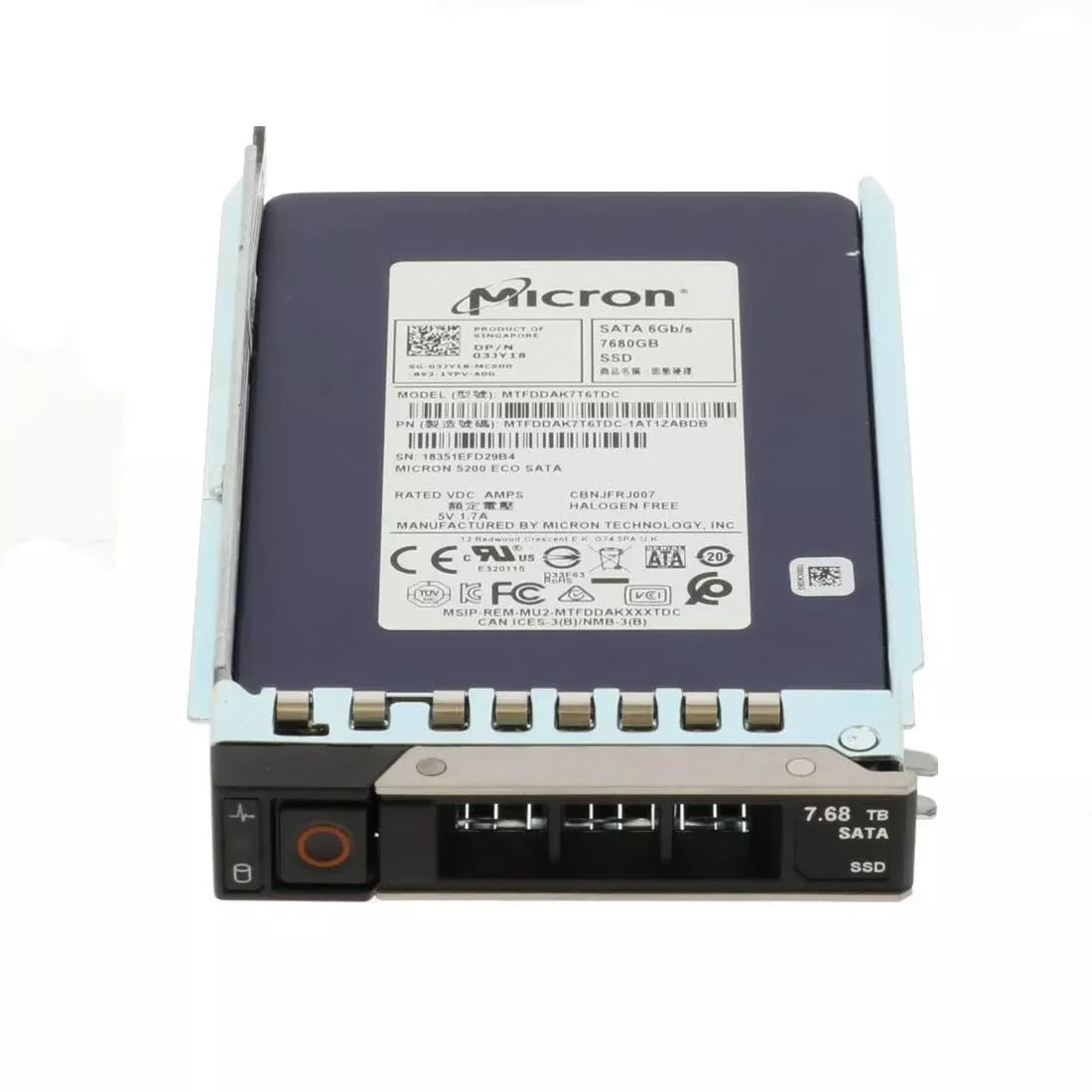 Dell 3JY18 7.68Tb Sata 6Gbps 2.5" Read Intensive TLC SSD | BRAND NEW