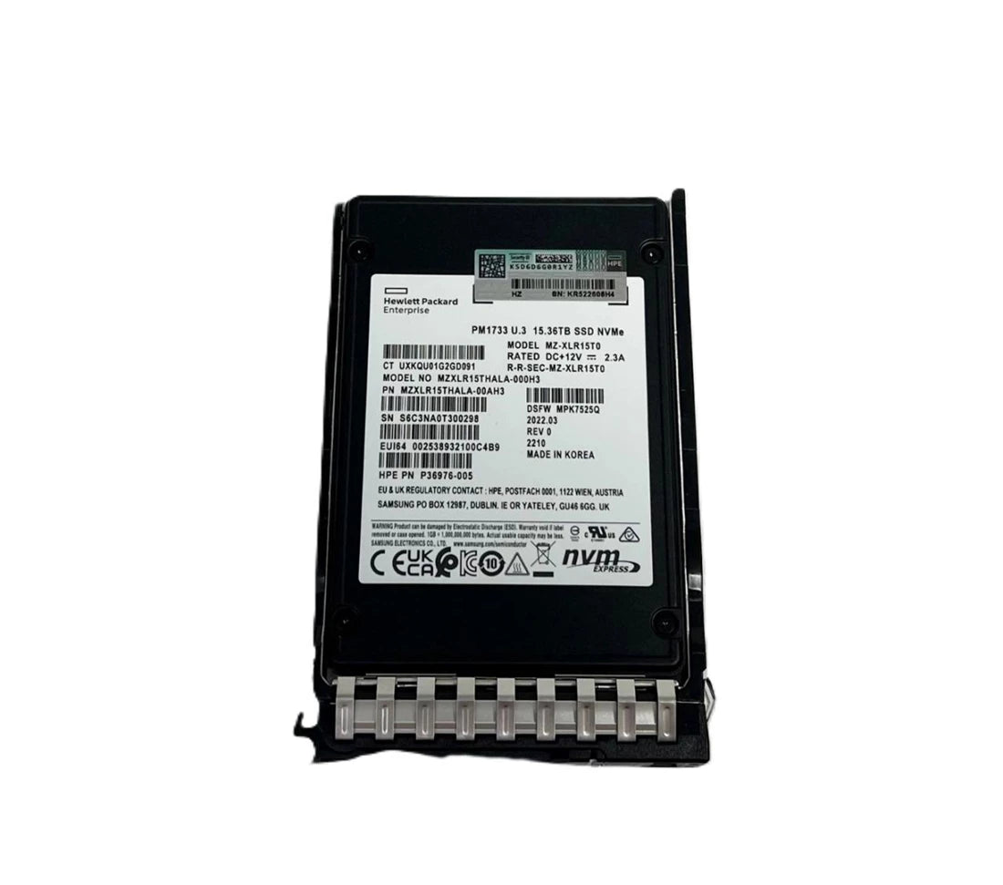 HPE PM1733 P36976-005 SSD 15.36 TB Pci Express 4.0 X4 (NVMe) | USED Main image