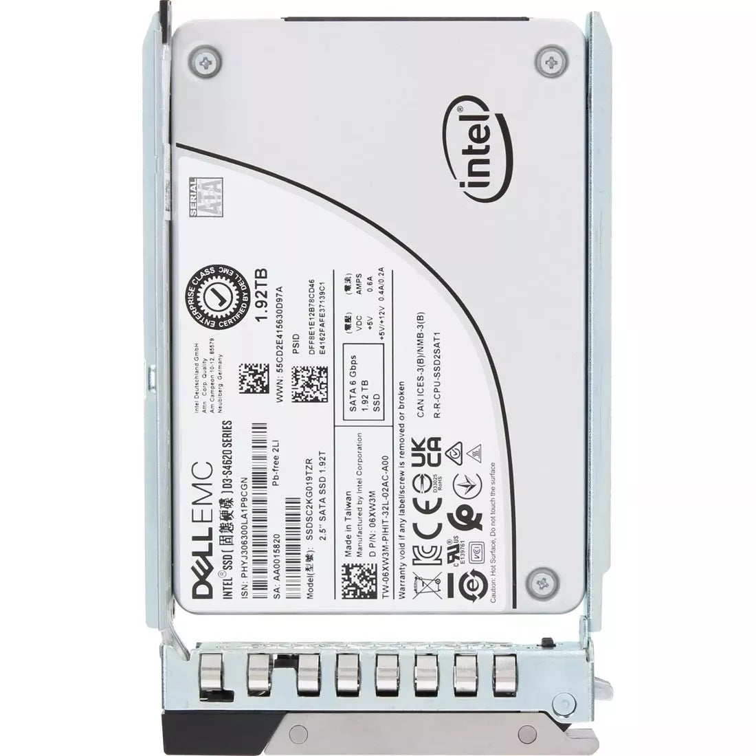 Dell 6XW3M 1,92 TB SATA-6 Gbit/s Mixed Use 3DWPD 2,5-Zoll Hot-Plug SSD Ref | GEBRAUCHT Hauptbild