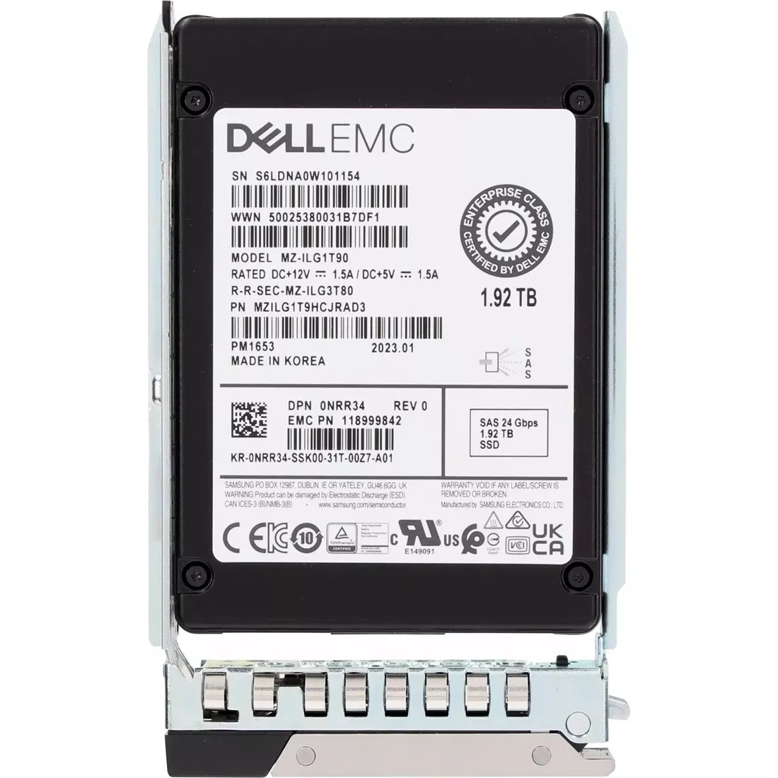 Dell NRR34 1.92TB SAS-24Gbps ISE Read-Intensive 1DWPD 2.5inch SSD | USED Main image